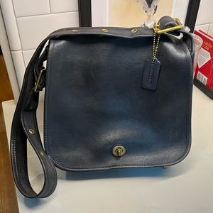 Vintage Coach Stewardess Navy flap Shoulder Bag